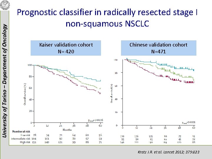 University of Torino – Department of Oncology Prognostic classifier in radically resected stage I