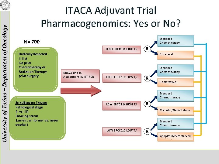 University of Torino – Department of Oncology ITACA Adjuvant Trial Pharmacogenomics: Yes or No?