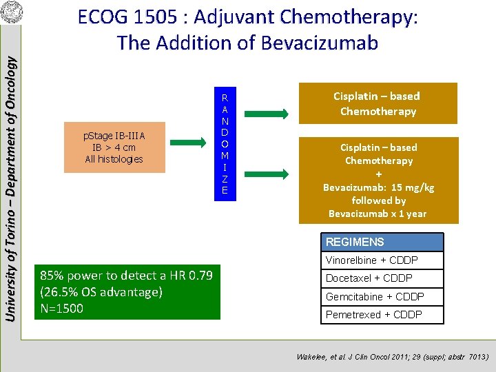 University of Torino – Department of Oncology ECOG 1505 : Adjuvant Chemotherapy: The Addition
