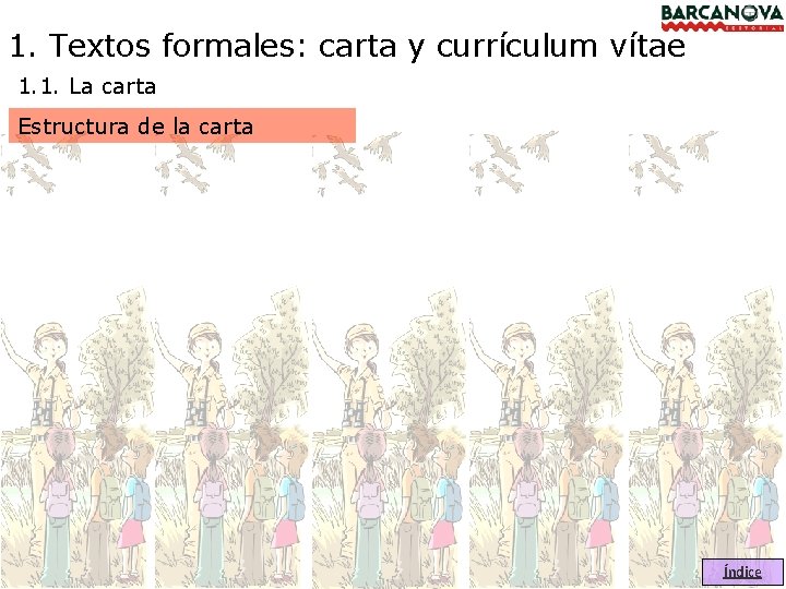 1. Textos formales: carta y currículum vítae 1. 1. La carta Estructura de la