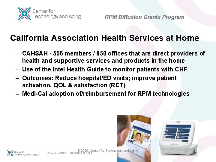 RPM Diffusion Grants Program California Association Health Services at Home – CAHSAH - 556