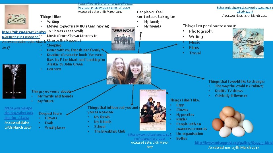 https: //thenerdsofcolor. org/2016/01/14 /my-top-15 -television-series-of-2015/ Accessed date: 27 th March 2017 Things I like: