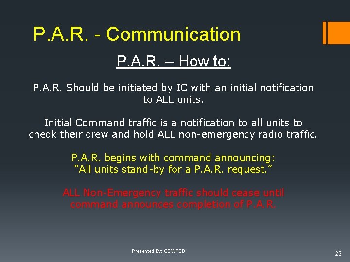 P. A. R. - Communication P. A. R. – How to: P. A. R.