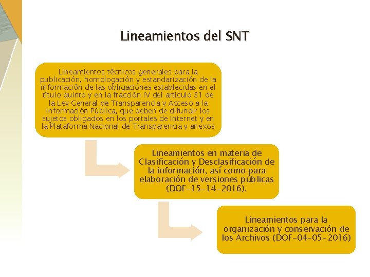 Lineamientos del SNT Lineamientos técnicos generales para la publicación, homologación y estandarización de la