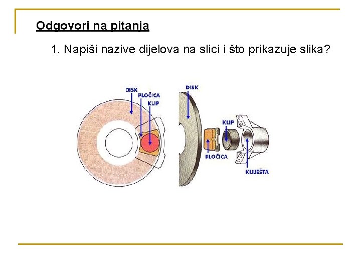 Odgovori na pitanja 1. Napiši nazive dijelova na slici i što prikazuje slika? 