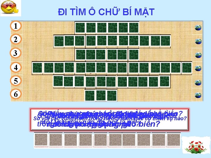 ĐI TÌM Ô CHỮ BÍ MẬT 1 2 3 4 5 6 Có mấy