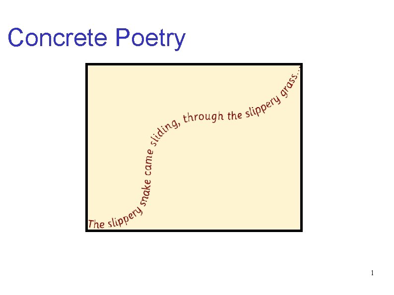 Concrete Poetry 1 