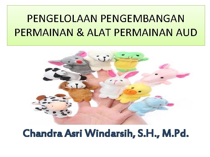 PENGELOLAAN PENGEMBANGAN PERMAINAN & ALAT PERMAINAN AUD Chandra Asri Windarsih, S. H. , M.