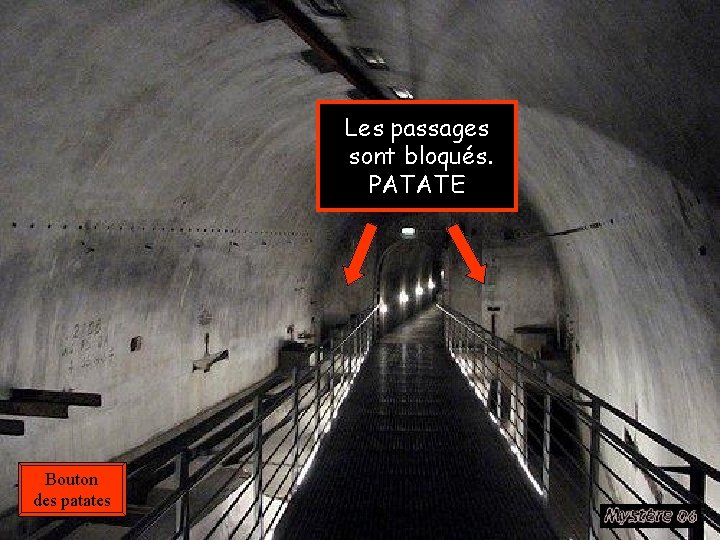 Les passages sont bloqués. PATATE Bouton des patates 