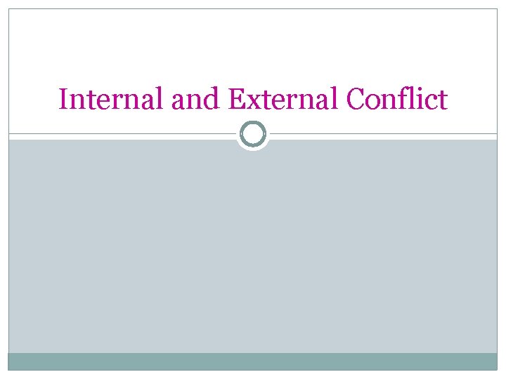 Internal and External Conflict 