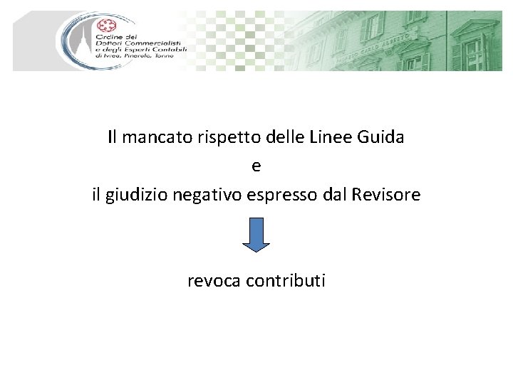 Il mancato rispetto delle Linee Guida e il giudizio negativo espresso dal Revisore revoca