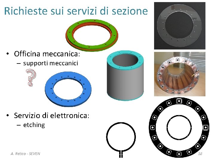 Richieste sui servizi di sezione • Officina meccanica: – supporti meccanici ? • Servizio