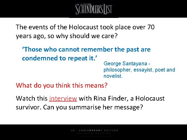 The events of the Holocaust took place over 70 years ago, so why should