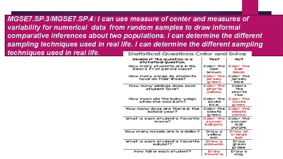 MGSE 7. SP. 3/MGSE 7. SP. 4: I can use measure of center and