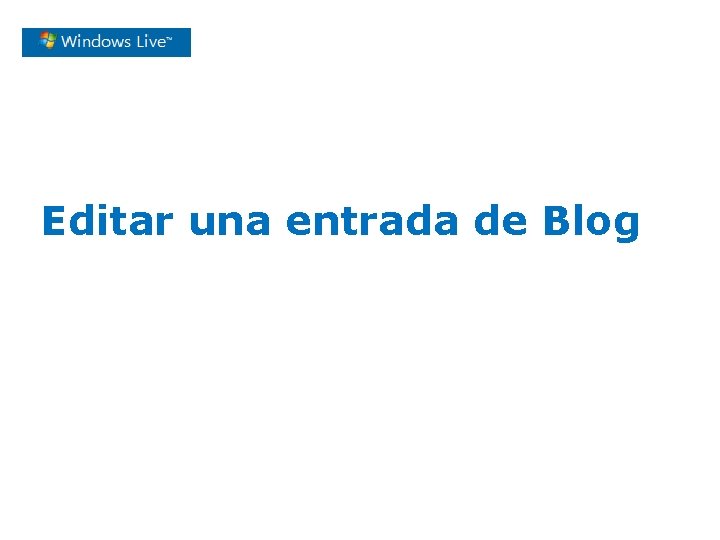 Editar una entrada de Blog 