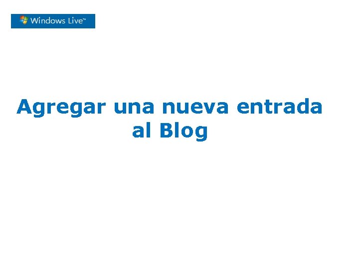 Agregar una nueva entrada al Blog 