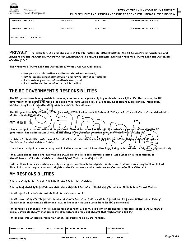 EMPLOYMENT AND ASSISTANCE REVIEW EMPLOYMENT AND ASSISTANCE FOR PERSONS WITH DISABILITIES REVIEW APPLICANT 1