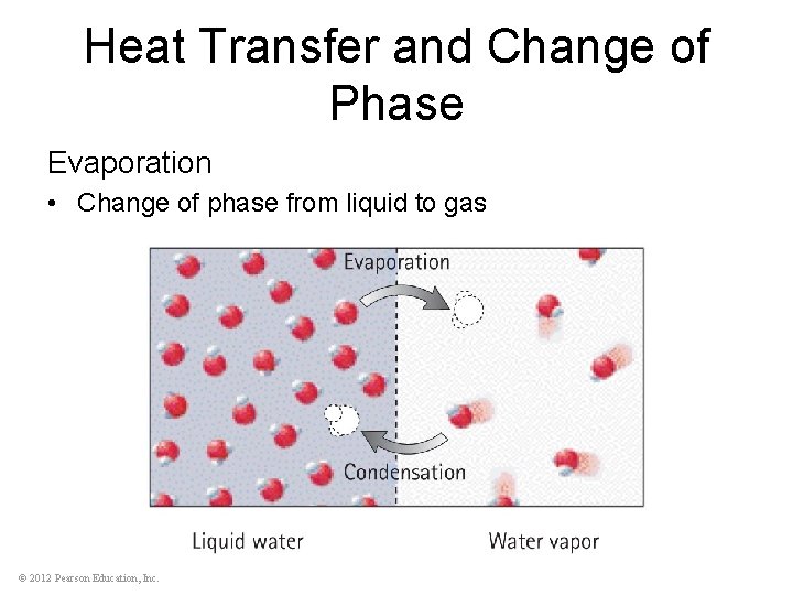 Heat Transfer and Change of Phase Evaporation • Change of phase from liquid to