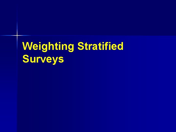 Weighting Stratified Surveys 