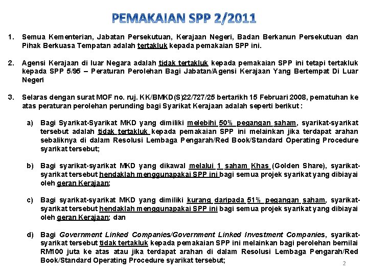 TAKLIMAT SURAT PEKELILING PERBENDAHARAAN BIL 2 TAHUN 2011