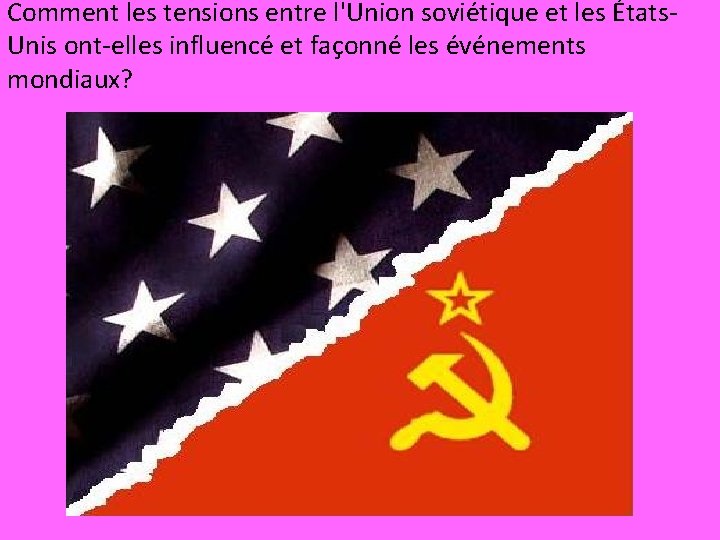 Comment les tensions entre l'Union soviétique et les États. Unis ont-elles influencé et façonné