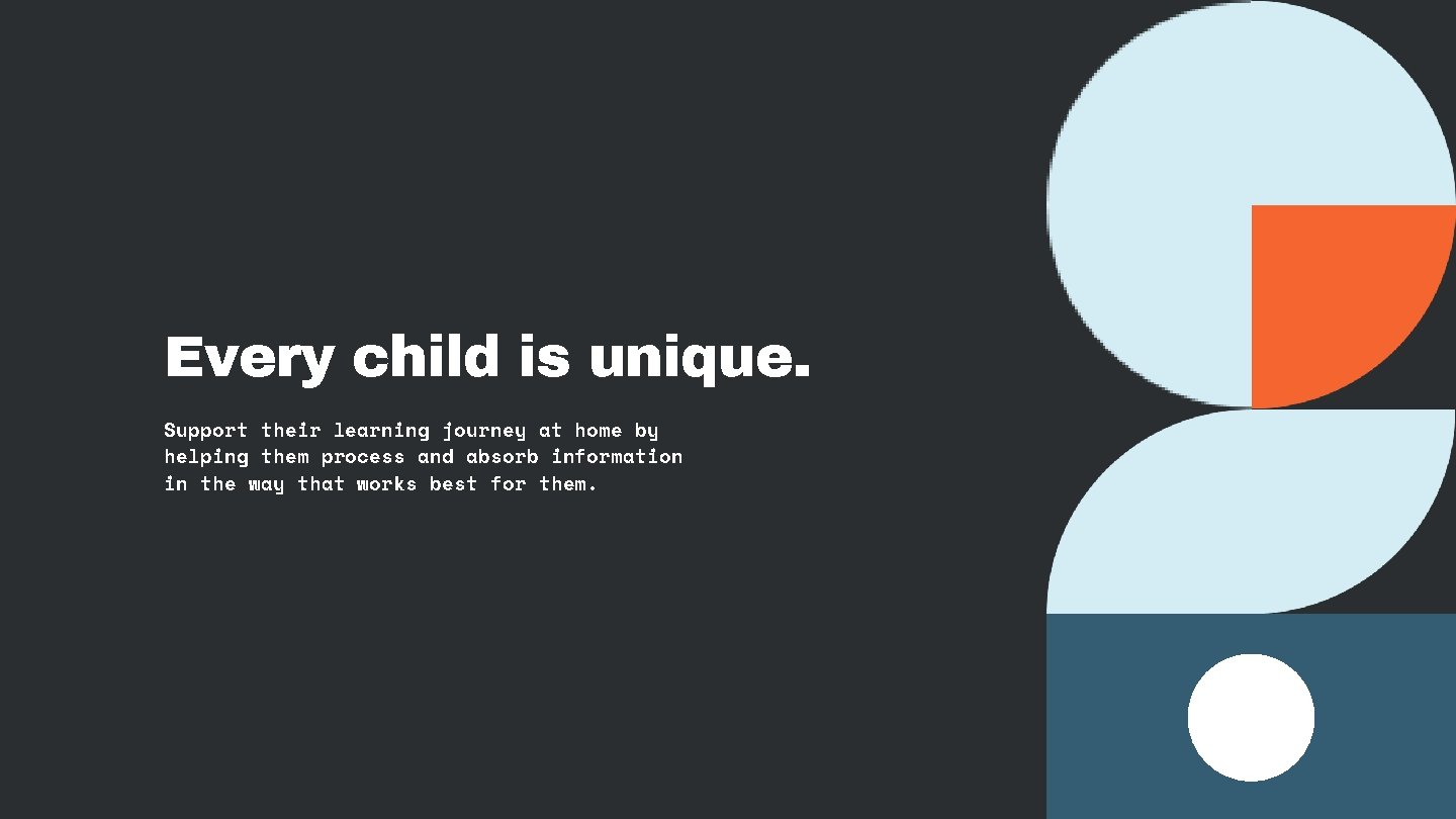 Every child is unique. Support their learning journey at home by helping them process