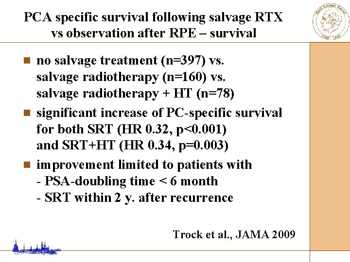 PCA specific survival following salvage RTX vs observation after RPE – survival no salvage