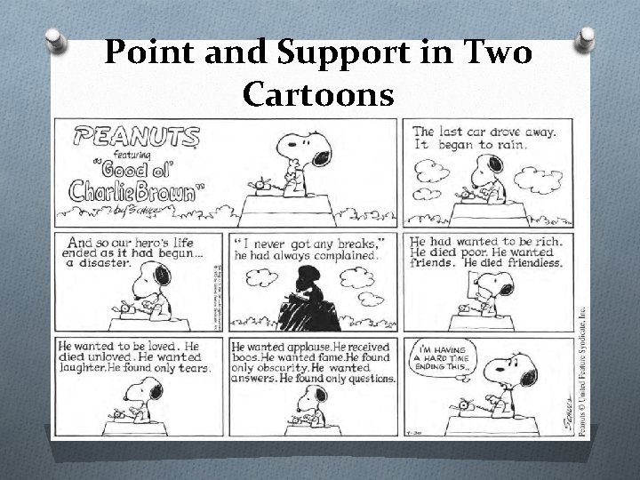 Point and Support in Two Cartoons 