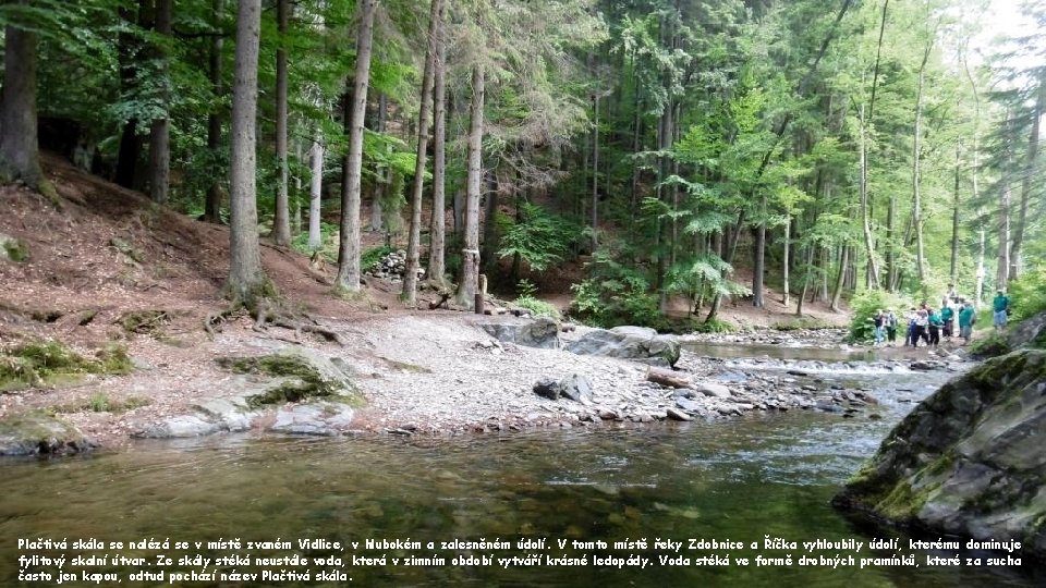 Plačtivá skála se nalézá se v místě zvaném Vidlice, v hlubokém a zalesněném údolí.