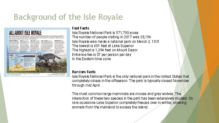 Background of the Isle Royale Fast Facts Isle Royale National Park is 571, 790