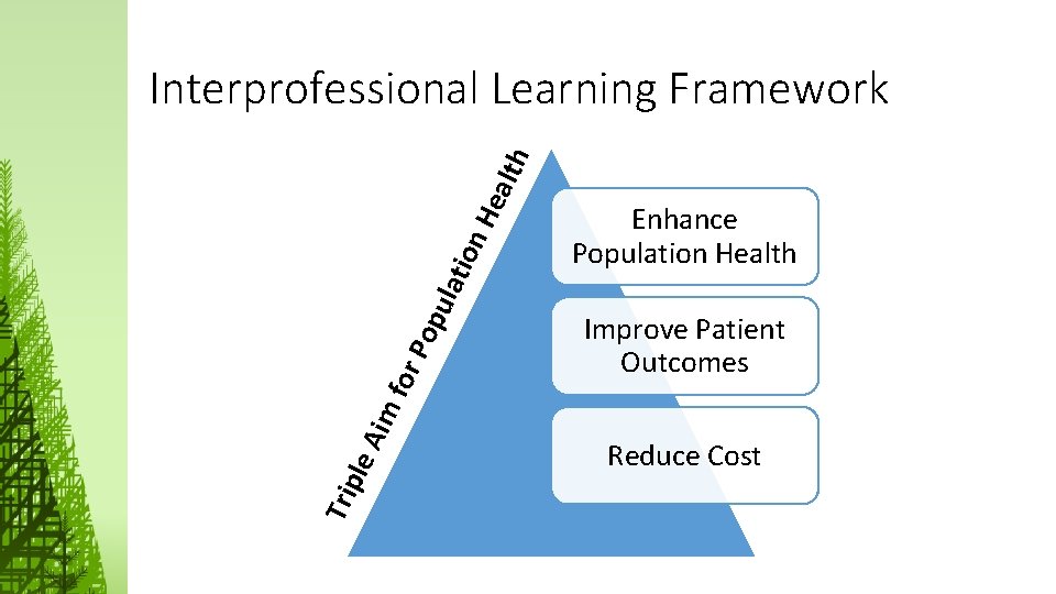 Enhance Population Health Improve Patient Outcomes Trip le A im f or P opu