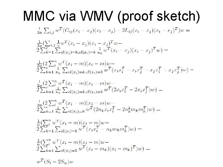 MMC via WMV (proof sketch) 