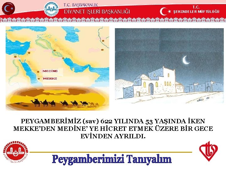 T. C. ŞEHZADELER MÜFTÜLÜĞÜ KÖYCEĞİZ MÜFTÜLÜĞÜ PEYGAMBERİMİZ (sav) 622 YILINDA 53 YAŞINDA İKEN MEKKE’DEN