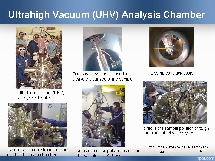 Ultrahigh Vacuum (UHV) Analysis Chamber Ordinary sticky tape is used to cleave the surface