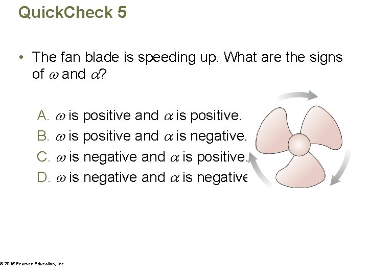 Quick. Check 5 • The fan blade is speeding up. What are the signs