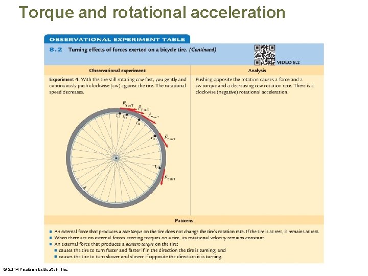 Torque and rotational acceleration © 2014 Pearson Education, Inc. 