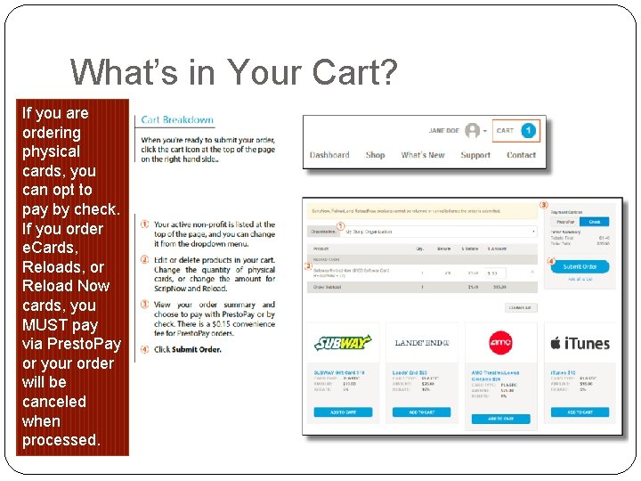 What’s in Your Cart? If you are ordering physical cards, you can opt to