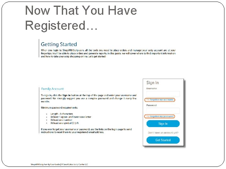 Now That You Have Registered… 