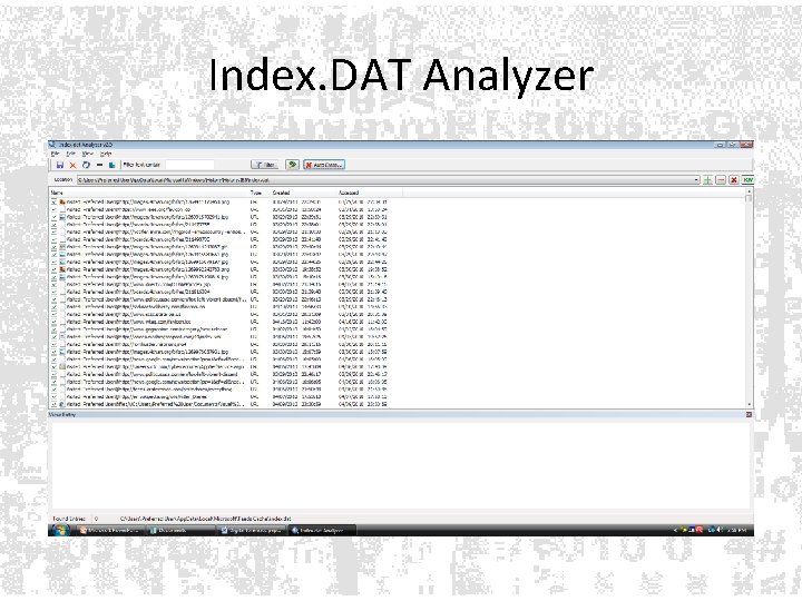 Index. DAT Analyzer Index. DAT Analyzer