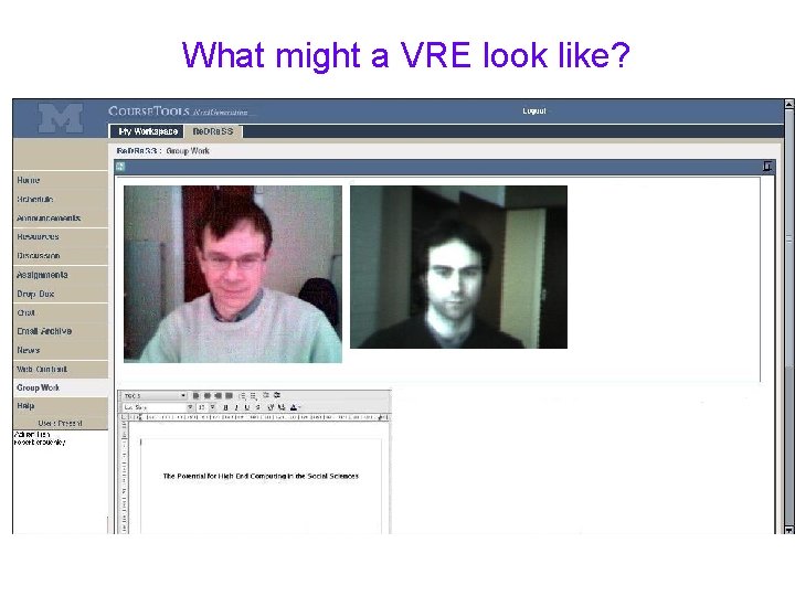 What might a VRE look like? 