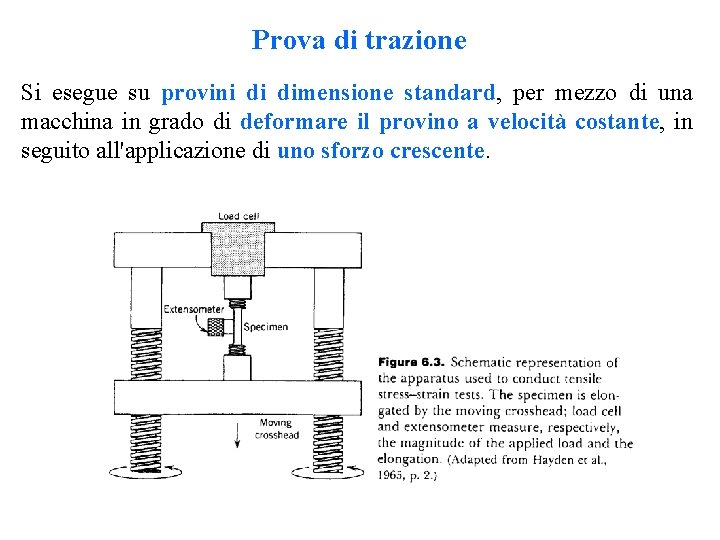 Prova di trazione Si esegue su provini di dimensione standard, per mezzo di una Prova di trazione Si esegue su provini di dimensione standard, per mezzo di una
