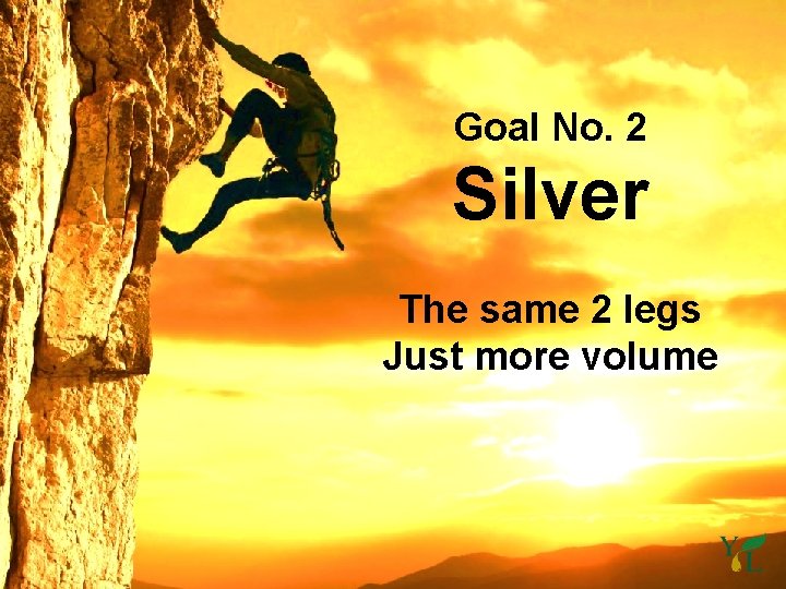 Goal No. 2 Silver The same 2 legs Just more volume 