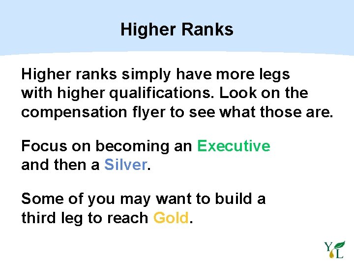 Higher Ranks Higher ranks simply have more legs with higher qualifications. Look on the