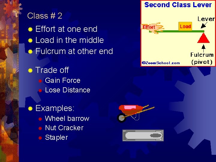 Class # 2 ® Effort at one end ® Load in the middle ®