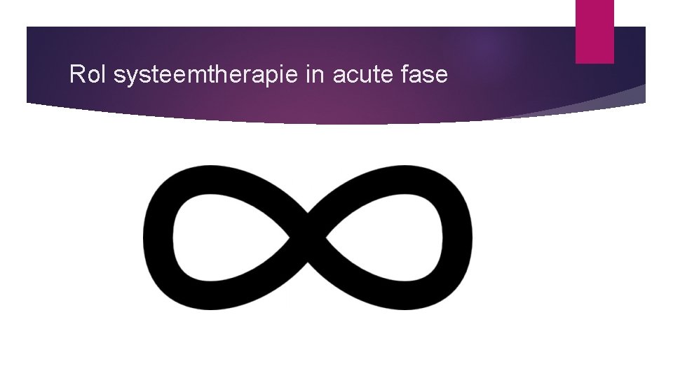 Rol systeemtherapie in acute fase 