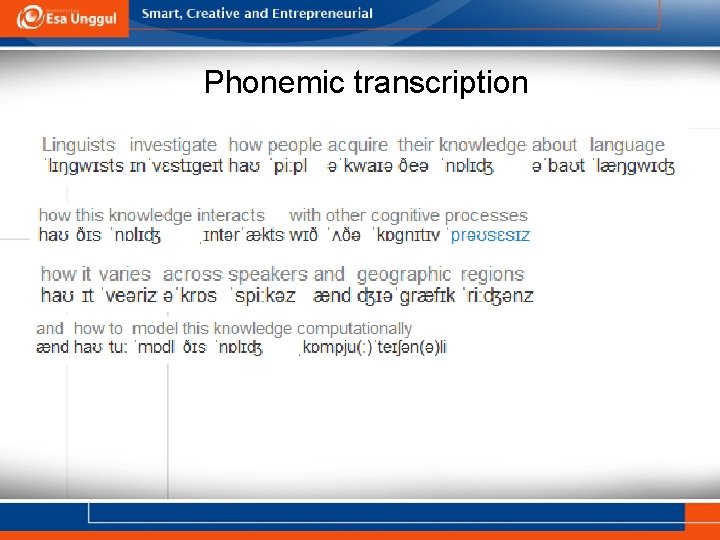 Phonemic transcription 