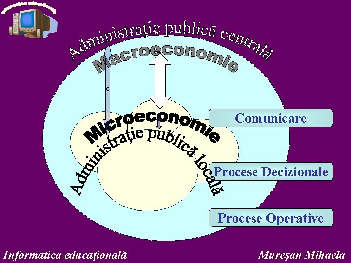 v Comunicare Procese Decizionale Procese Operative Informatica educaţională Mureşan Mihaela 