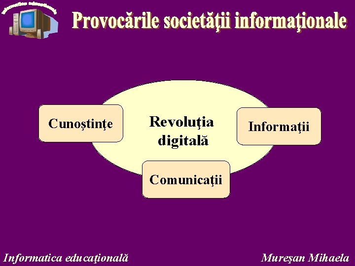 Cunoştinţe Revoluţia digitală Informaţii Comunicaţii Informatica educaţională Mureşan Mihaela 