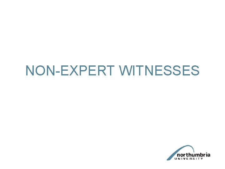 NON-EXPERT WITNESSES 