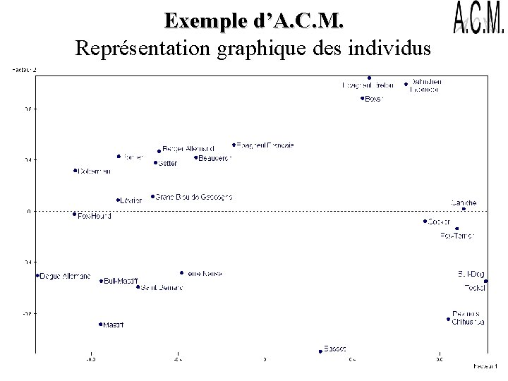 Exemple d’A. C. M. Représentation graphique des individus 